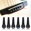 6Pcs Ebony Bridge Pins With Abalone Shell for Acoustic Folk