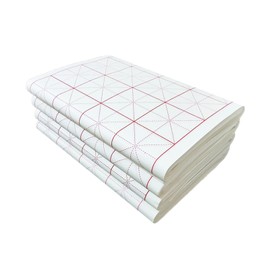 MEGREZ Chinese Calligraphy Brush Writing Sumi Paper/Xuan Paper/Rice Paper with Grids for Students Beginning and Intermediate Calligraphy Practice Set 100 Sheets/Pack, 18Girds/Sheet, 10cm/Grid
