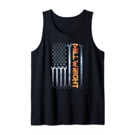Millwright Tools Patriotic American Flag Millwrights Tank Top