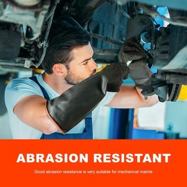 North Tower Chemical Resistant Gloves Rubber Heavy Duty Glove Work With Waterproof Gloves For Mens （14in,1 pair）