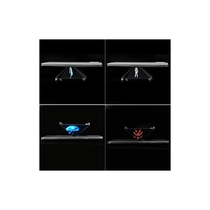 Arinda Proyector de pirámide con holograma 3D portátil para teléfono