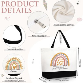 Silkfly 30 Pcs Appreciation Gifts Canvas Tote Bag for Women, Thank you Inspirational Bag for Teacher Coworker