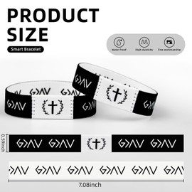 HPLSZCN Bible Verse Bracelets, Christian Bracelet Bible Verse Wristbands with NFC, Daily Bracelet for Wearable, Bible Gifts (Black + Pink)