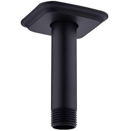 Brazo de ducha negro con brida de 4 pulgadas de acero inoxidable brazo extensor montado en el techo para cabezal de ducha de lluvia, negro mate