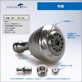 HEIGHTEN 1.2 inches (30 mm) Reel Handle Knob 4 Colors for Shimano Type A (Daiwa) Type S Drum Series (Gunmetal) (195)