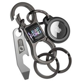 Leaf Pond Key Chain & EDC Multitool & AirTag Holder, Quick Release Keychain with 2 Key Rings, Multiple Key Holder Keychain, Key Organizer Keychain, Key Chains Men