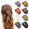 8 Pcs Hair Claw Clips, Flat Hair Clips Women Curved Design for Lying, Driving, Claw Hair Clips Thick Thin Hair Accessories Women and Girls (A)