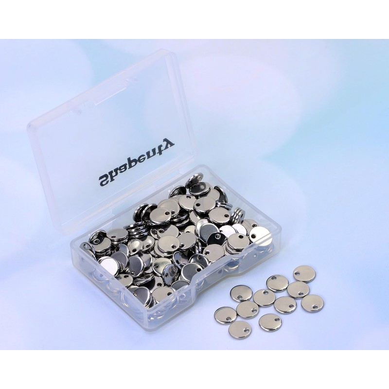 Small Round Stainless Steel Flat Blank Stamping Tag Pendants Bulk