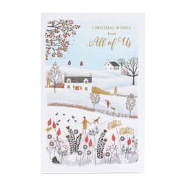 Christmas Card from All of Us- Christmas Card to Send from The Family- Christmas Card with Beautiful Winter Scene Design