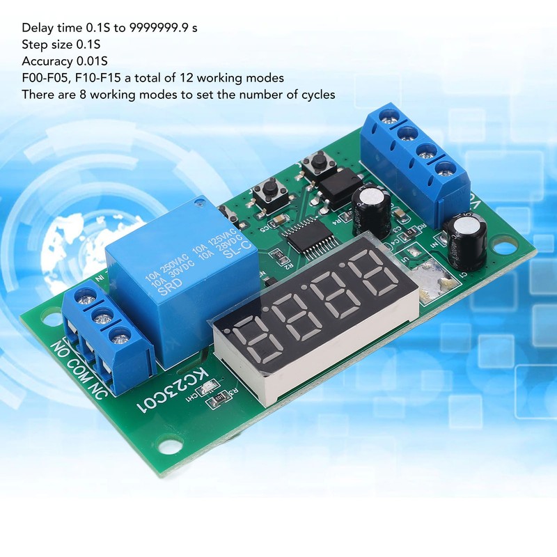 Multifunctional Pulse Counter Relay Board 0.1S to 9999999.9s 0.01s Accuracy