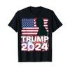 Trump 2024 With Vintage Distressed American Flag & Patriotic T-Shirt