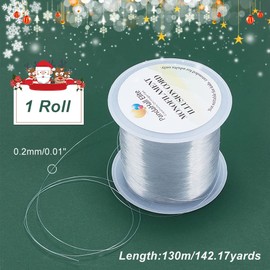 PH PandaHall 130m 0.2mm Clear Nylon Wire Invisible String Nylon Thread Beading Cord Jewellery Thread Bracelet String Fishing Line Wire for Hanging Crafts Bracelet Necklace Jewellery Making