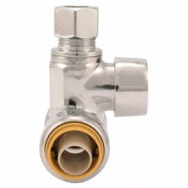 SharkBite 24984A Service Tee Stop Valve, 1/2 inch x 1/2 inch x 3/8 inch,...