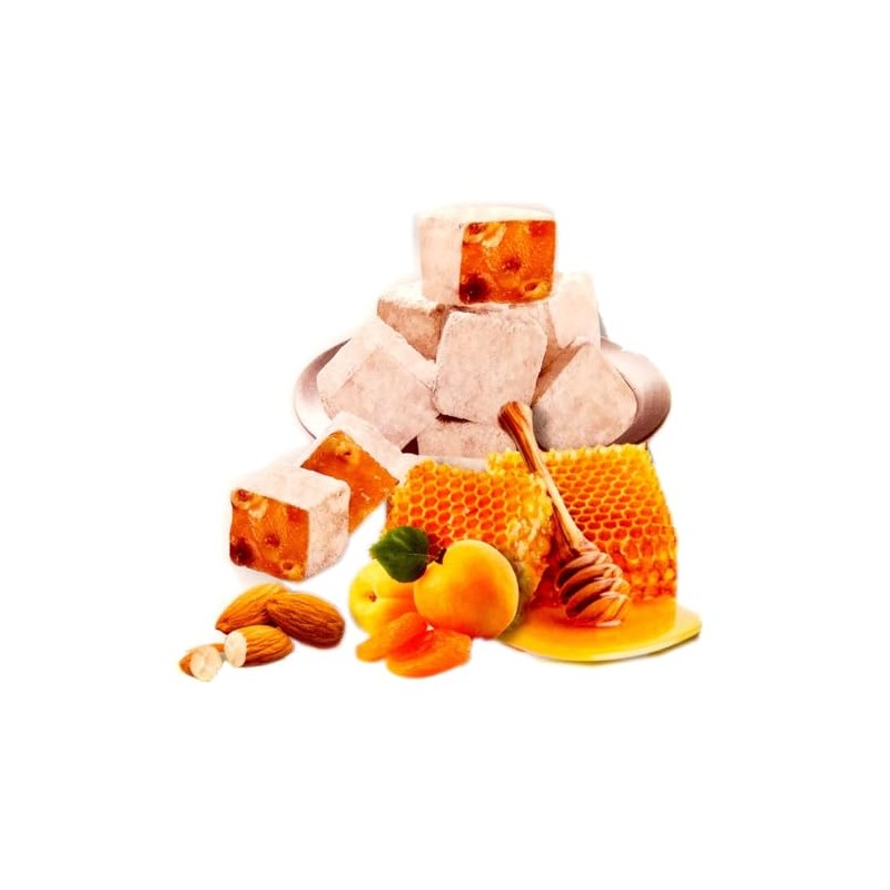 Hacizade Turkish Delight With Apricot, Honey, and Almond, 454g, 1