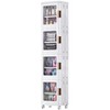VECELO VECELO 4-Tier Tall Narrow Storage Cabinet with Movable Wheels,