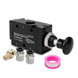 Innfeeltech 1 Pcs Air Hand Lever Operated Valve 3 Way 2 Position 1/4" BSP Pneumatic Solenoid Valve Manual Control Push-Pull 3R210-08