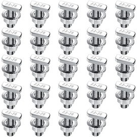 Hammer Head Screws M10 x 25 Stainless Steel A2-70, Pack of 24 Hammer Head Screws with Locking Tooth Nuts Flange Nuts Hanger Bolts M10 for PV Solar Mounting Rails Greenhouse and Photovoltaics