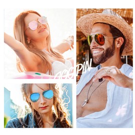 Joopin Bulk Gold Mirrored Military Sunglasses for Men Women Polarized, Blue Aviation Sun Glasses UV Protection, Cute Pink Sunnies, Designer Red Shades