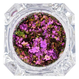 Stargazer Duochrome Flakes, Colour Shift Mezermising Loose Glitter Colour In Cerise Green