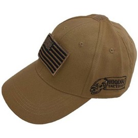 VooDoo Tactical 20-9351 Contractor Baseball Cap w/Flag, Tan, Coyote