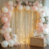 Fomcet Champagne Backdrop Curtains with Lights String 10X10FT Polyester Fabric
