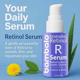 Suero Facial Con Retinol: Con Hamamelis, Aceite De Jojoba, Aloe Vera, Propóleo, Vitamina E Y Extractos Botánicos. Suaviza La Textura E Hidrata La Piel. 30 Ml