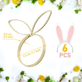 Set of 6 Easter Napkin Rings Rabbit Napkin Rings Bunny Ear Napkin Ring Napkin Buckles Napkin Holder for Easter Table Spring Table Decoration