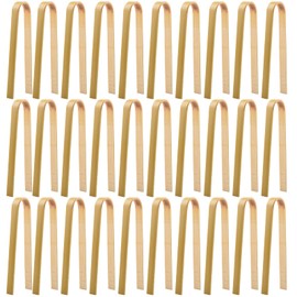 NICECRAFT 30 Pcs Wooden Tongs for Charcuterie Mini Bamboo Tongs Disposable Tongs for Serving Food NaturaL Wooden Cooking Toast Tongs, WT30