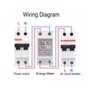 LCD Digital Electricity Meter Single Phase 2 Pin DIN Rail