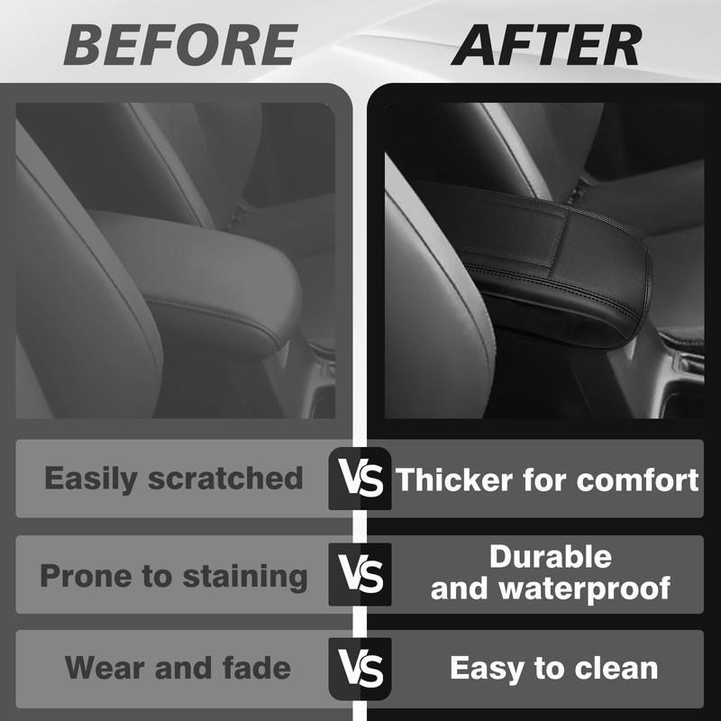 Muslogy Center Console Armrest Cover Compatible with Toyota RAV4 2013-2018