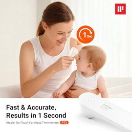 iHealth Thermometer for Fever, Digital Medical Infrared Forehead Thermometer for Baby, Kids, Toddlers and Adults , 3 Built-in Sensors for Better Accuracy,Large LED Display and Vibration Notification