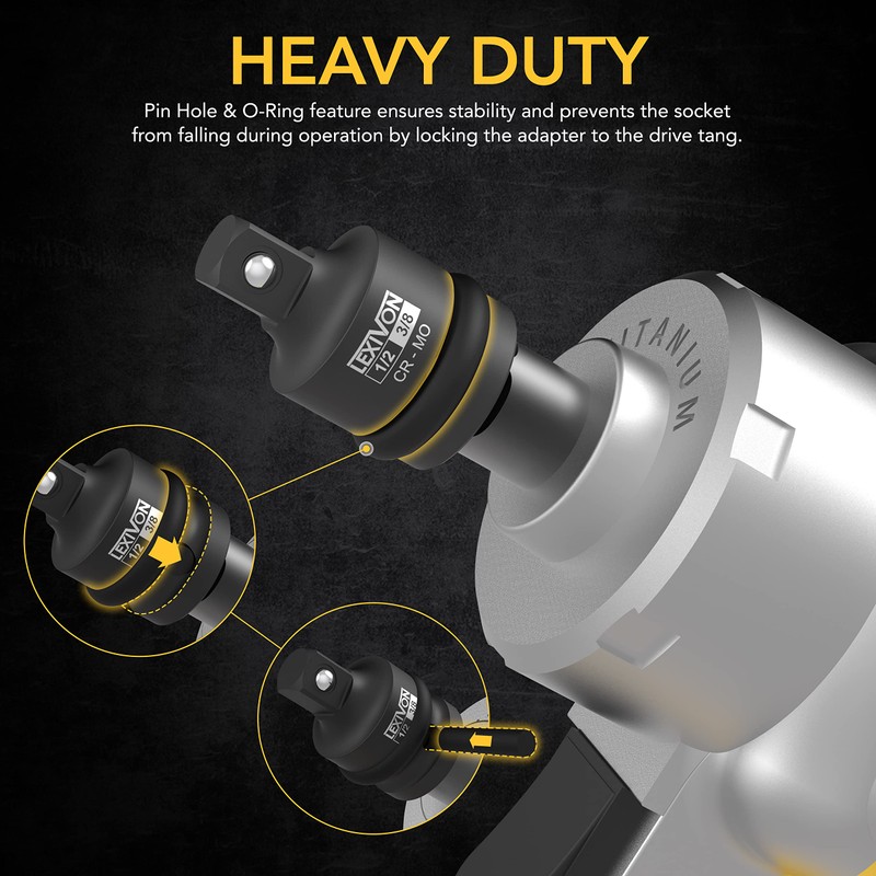 LEXIVON Impact Socket Adapter and Reducer 4-Piece Set | 1/4"