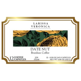 Date Nut Brazilian Coffee (Single Serve K-Cup Pods) (Gourmet, Naturally Flavored, Whole Coffee Beans) (12 pods, ZIN: 572546) - 2 Pack
