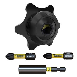 4 Piece SabreCut MRSC02K1 DualDrive Square Drive Thumb Mini Micro Ratchet 1/4" Professional 36 Tooth Gear Finger Ratchet with 32mm PH2 PZ2 Screwdriver Impact Bits and a Magnetic 60mm Bit Holder