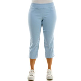 Zac & Rachel Womens Pull-on Slim Leg Crop Business Casual Pants, Chambray, 12 US