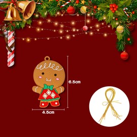 Jagowa 12-Piece Gingerbread Man Ornaments Set for Christmas Tree & Parties - Includes Hanging Strings - Festive Decoration