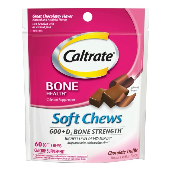 Caltrate 600+d3 Calcio Vitamina D Huesos Fuertes Chocolate