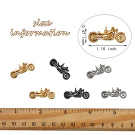 COGCHARGER 6 Pieces 3 Colors Motorbike Charms Pendants Brass Micro Pave Clear Cubic Zirconia Pendants Mixed Color for Jewelry Necklace Bracelet Making Crafts