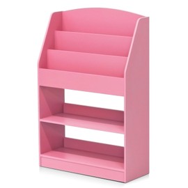 FURINNO Kidkanac Magazine/Bookshelf With Toy Storage, Pink