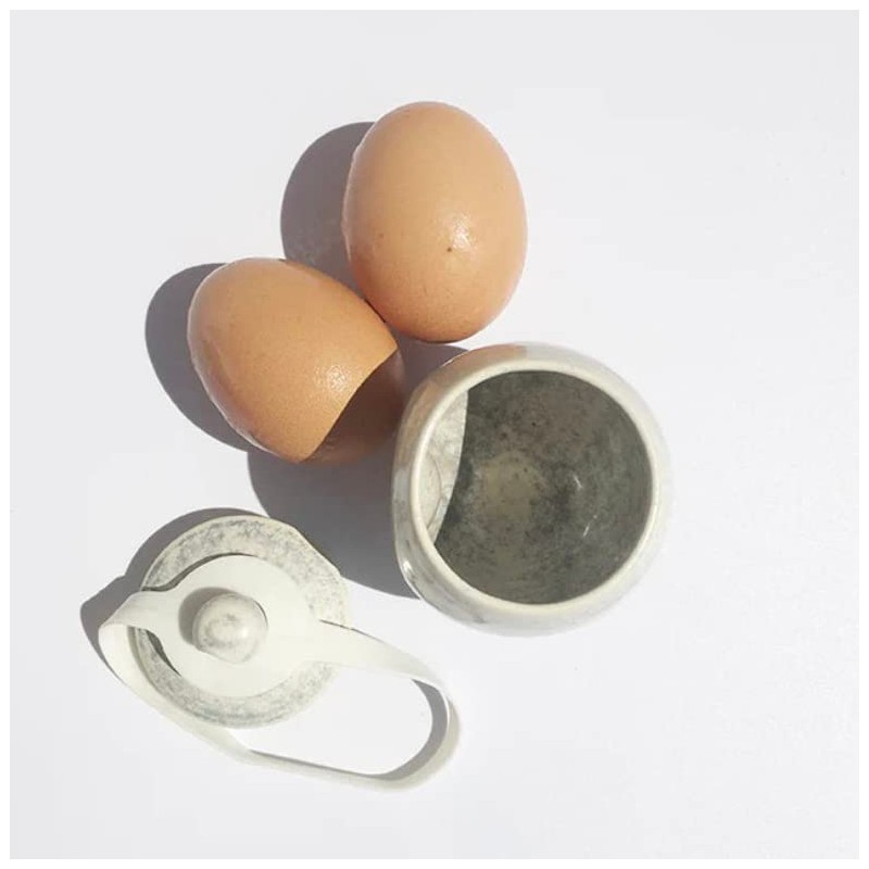 AggCoddler - Scandinavian Porcelain Egg Coddler with Simple Lid -