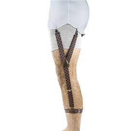 KK & JAY SUPPLY CO. - The ORIGINAL Premium Stay Tucked Shirttail Garters - Made in Brooklyn USA - Sockless "Washington" Diamond Shirt Stays (Maroon)