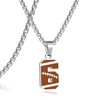 SKQIR Sillver Football Number Necklaces for Boys Number：6
