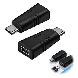 LEMLIN Typ-C Stecker auf Mini USB Buchse, Adapter Unterstützung Ladenadapter Konverter für Handy, Tablet, Digitalkamera, Bluetooth, Headset-2 Stück
