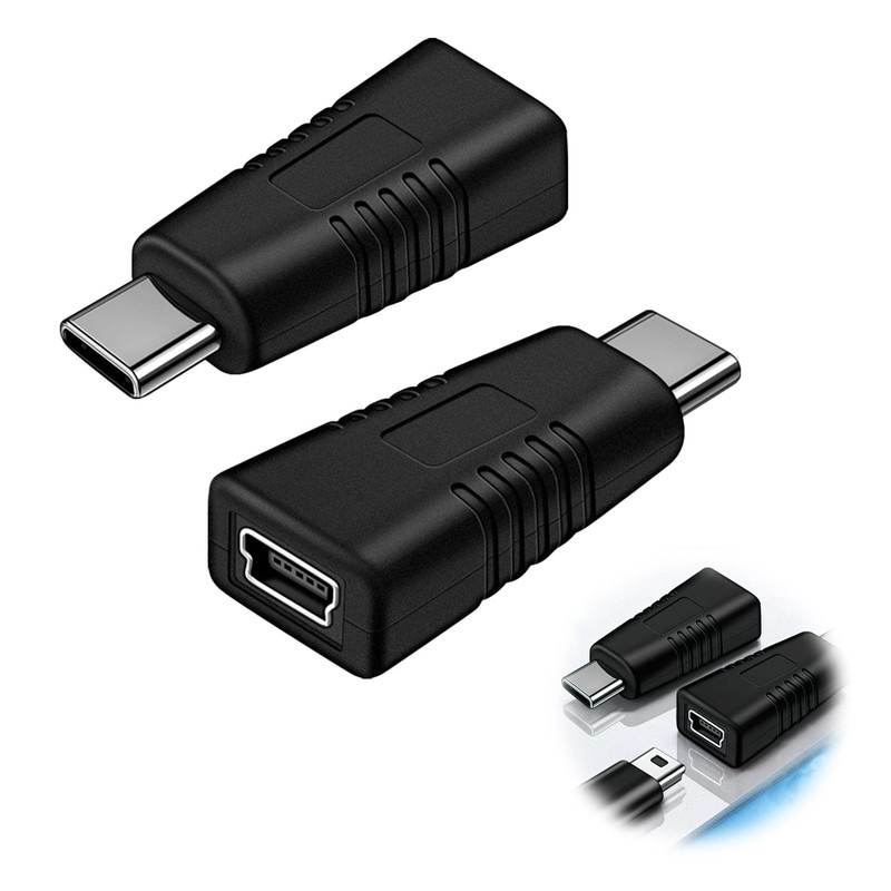 LEMLIN Typ-C Stecker auf Mini USB Buchse, Adapter Unterstützung Ladenadapter