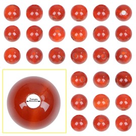 Bymitel 210pcs Natural Crystal Beads Stone Gemstone Round Energy Healing Loose Beads with Stretch Cord for Jewelry Making Bracelets Anklets (Carnelian, 4mm 210pcs)