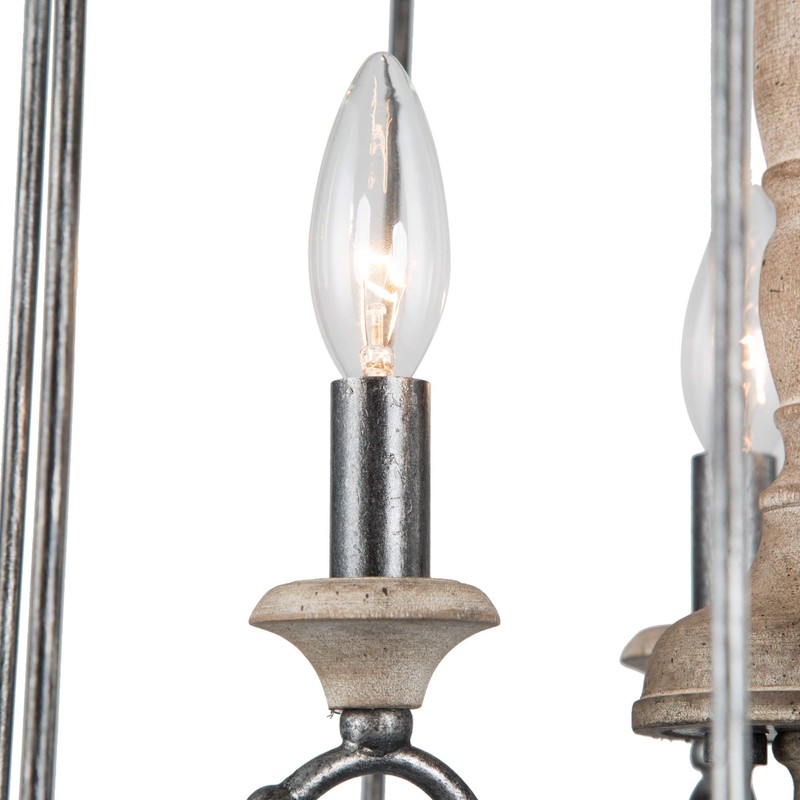 LNC Wood Chandeliers for Kitchen Island, Farmhouse Hanging Light Fixture