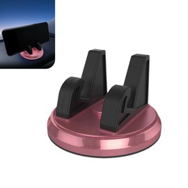 yorpyep Dashboard Mobile Phone Holder, Horizontal and Vertical 360 Degree Rotatable Base Navigation Bracket, Self-Adhesive Portable One-Handed Pick-up Stand, for Most Cars Trucks Office (Pink)