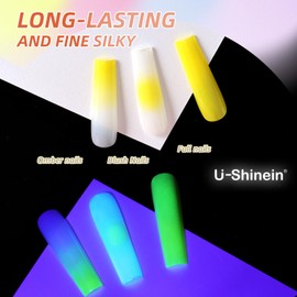 U-Shinein Cushion Gradient Painting Gel, Ombre Nails Aura Nails Full Coverage Precise Control of Each Dip Matte Effect Non-Wipe Long Lasting French Manicure Soak Off UV LED DIY Nail Art (013)