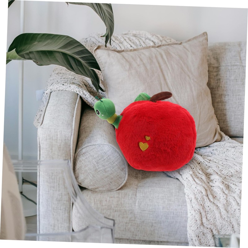 Hohopeti Realistic Apple Plush Throw Pillow Soft Fruit Stuffed Cushion