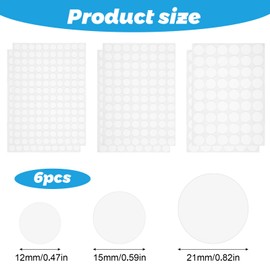 Ymapinc 6 Sheets 580 PCS Screw Hole Covers White Furniture Stickers 3 Sizes Self-Adhesive Screw Hole Stickers White PVC Round Stickers for Wood Cabinet Shelf Furniture Screw